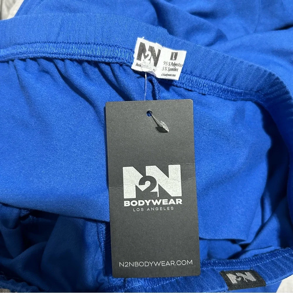 N2N Bodywear Blue Brushed Pouch Tights Large NWT - Picture 3 of 5